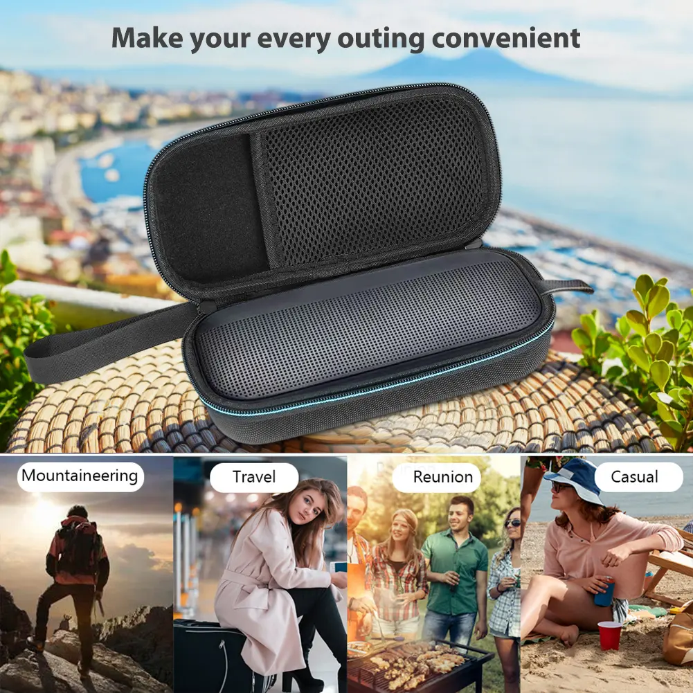 Cylindrical Speaker Bag Waterproof Bluetooth-Compatible Speaker Carrying Box EVA Shell Audio Portable Cases