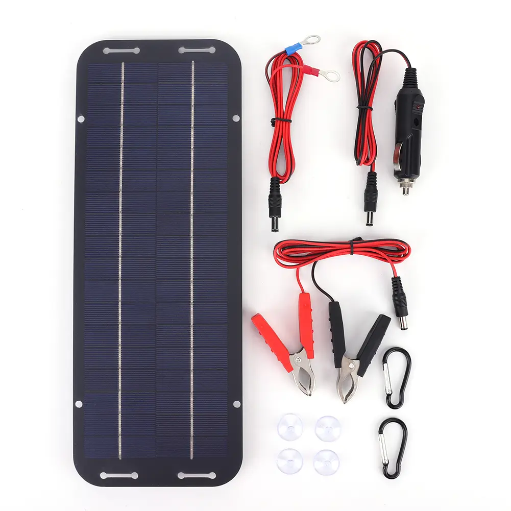 6W Solar Panel Kit with Solar Charge Controller Portable Solar Powered Charger Kit High-Efficiency for Car RV Boat Motorcycle