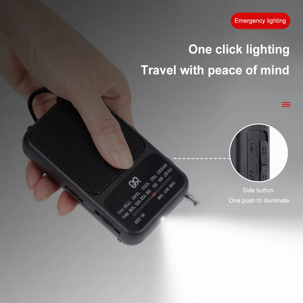 Portable Pocket AM FM Radio Battery Operated  Pointer Radio Built-in Speaker with 3.5mm Headphone Jack Radio Player