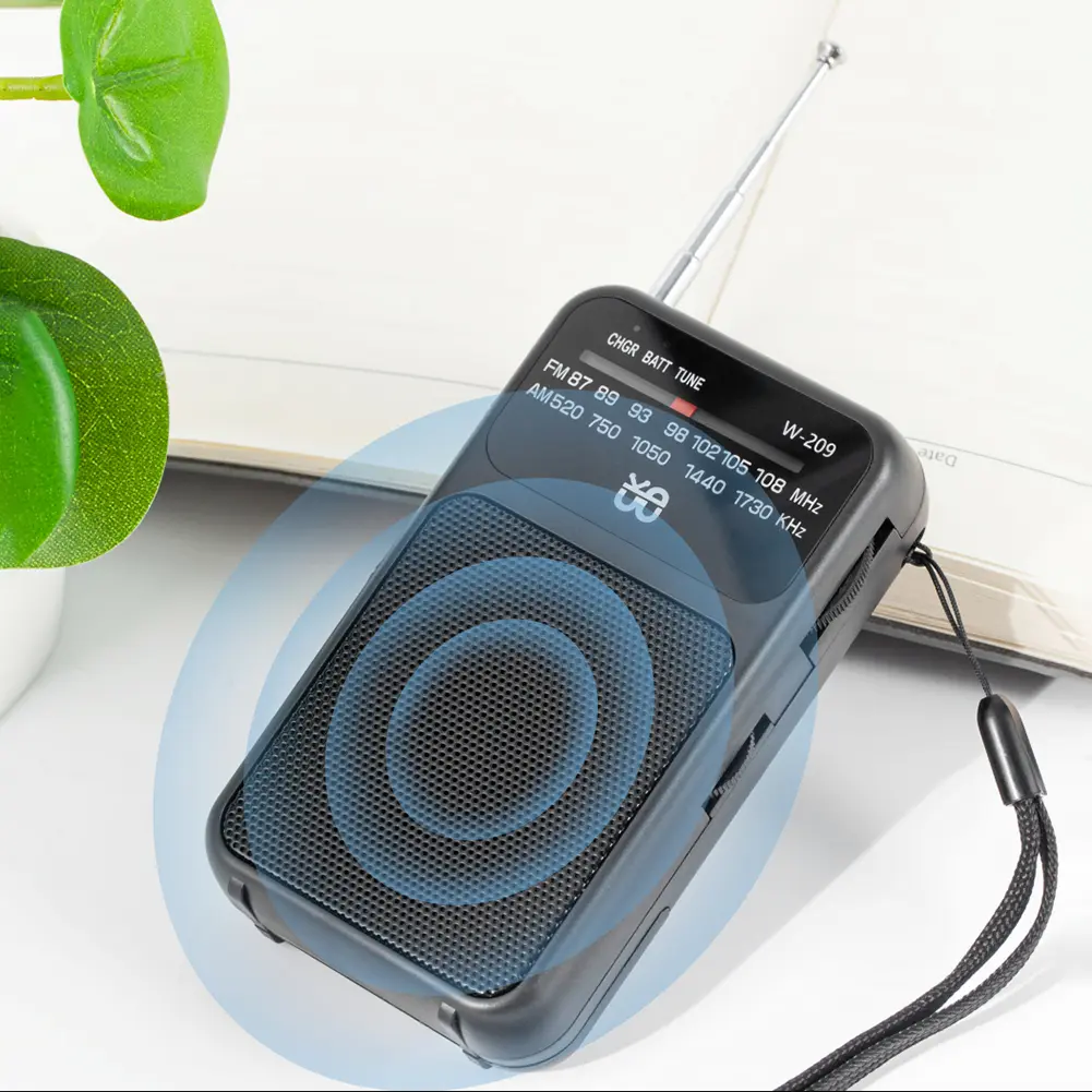 Portable Pocket AM FM Radio Battery Operated  Pointer Radio Built-in Speaker with 3.5mm Headphone Jack Radio Player