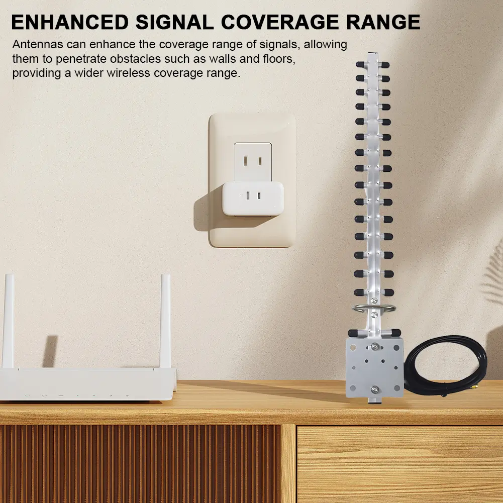 Yagi WiFi Antenna 2.4Ghz (25Dbi) Wireless Yagi Antenna Directional Booster With RP-SMA Connector For Wireless Network Router