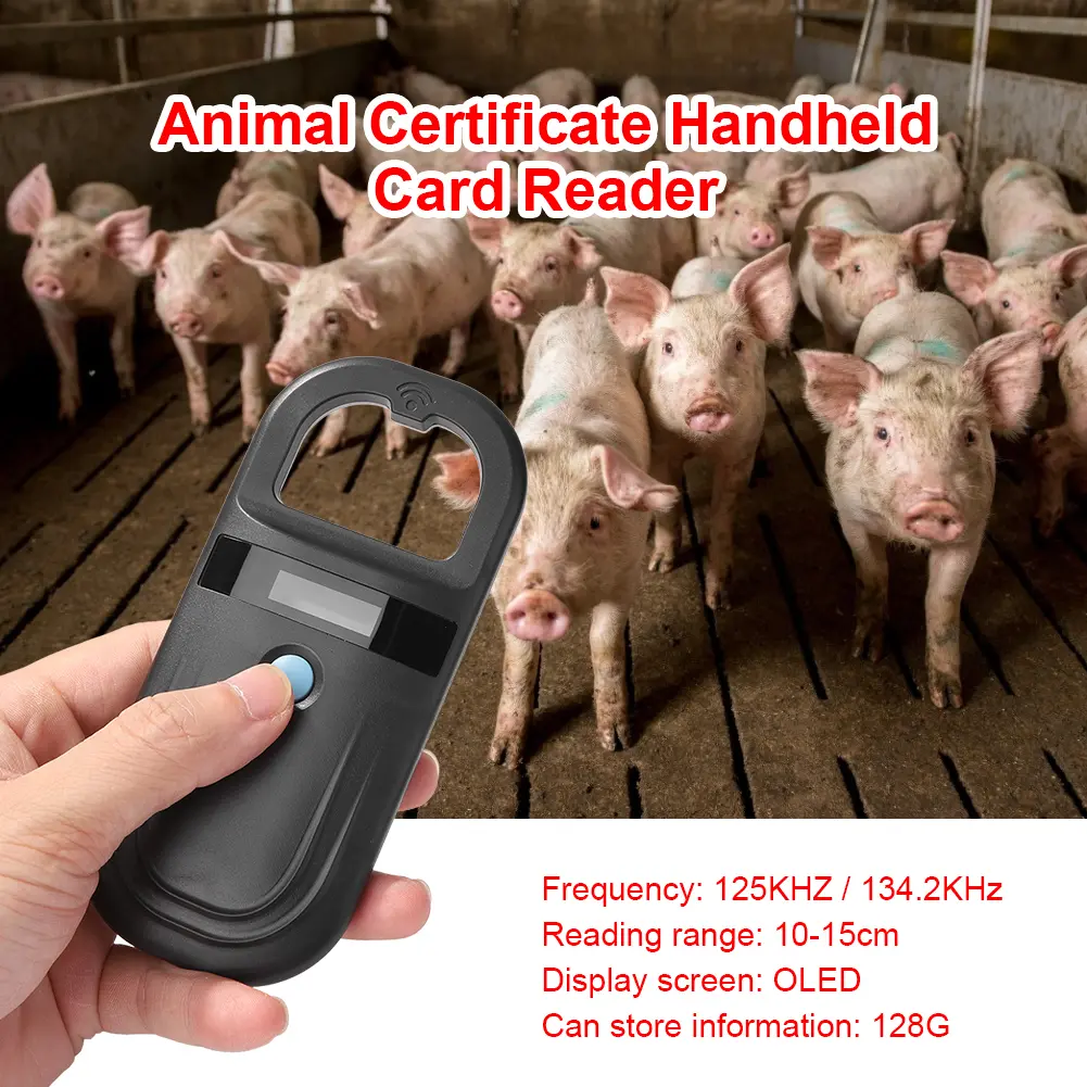 Pet Microchip Scanner Rechargeable Chip Transponder 134.2kHz 125kHz with Stable OLED Display for ISO 11784/11785 FDX-B and ID64
