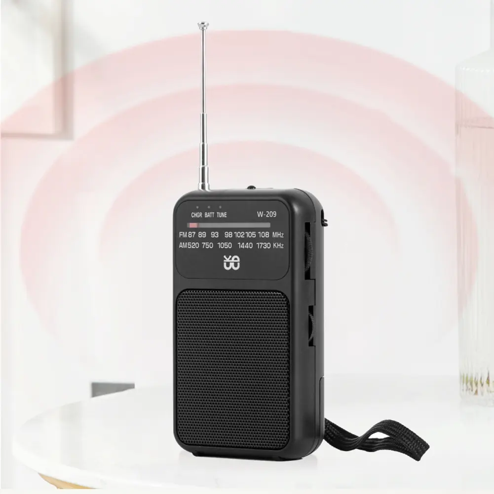 Portable Pocket AM FM Radio Battery Operated  Pointer Radio Built-in Speaker with 3.5mm Headphone Jack Radio Player