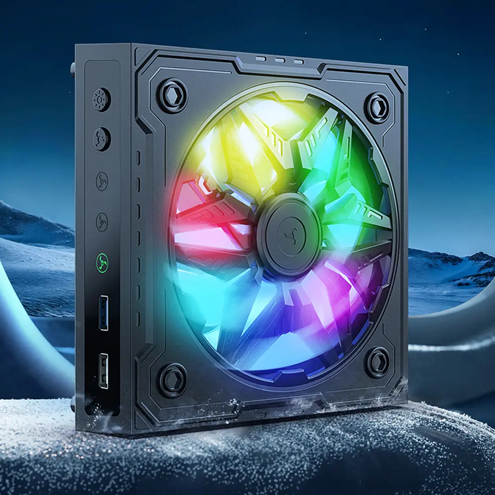 For Xbox Series X Console Low Noise Top Fan with RGB Light Top Cooler Dust Proof Cooling System 2 USB Port for Game Players