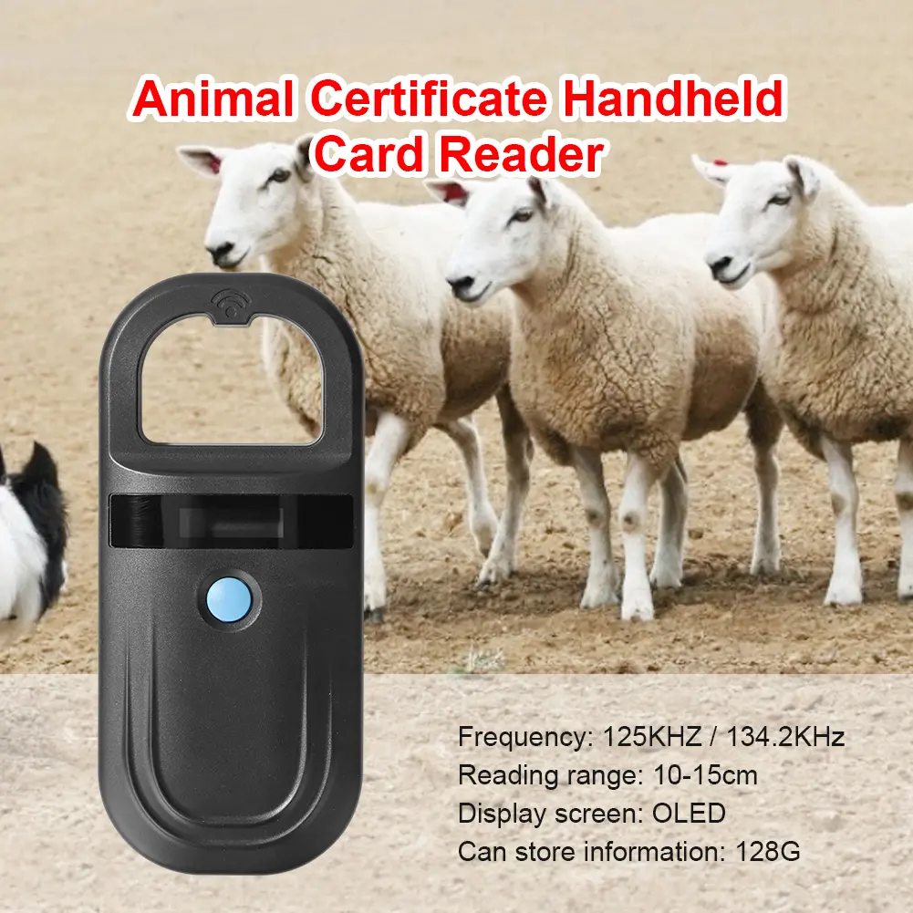 Pet Microchip Scanner Rechargeable Chip Transponder 134.2kHz 125kHz with Stable OLED Display for ISO 11784/11785 FDX-B and ID64