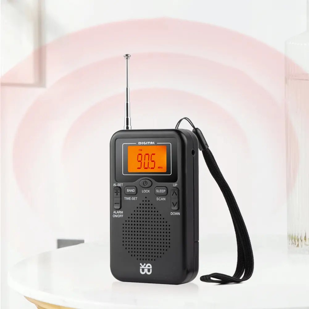 AM FM Radio LCD Display Portable Radio with Alarm Clock for Walk/Jogging/Gym/Camping