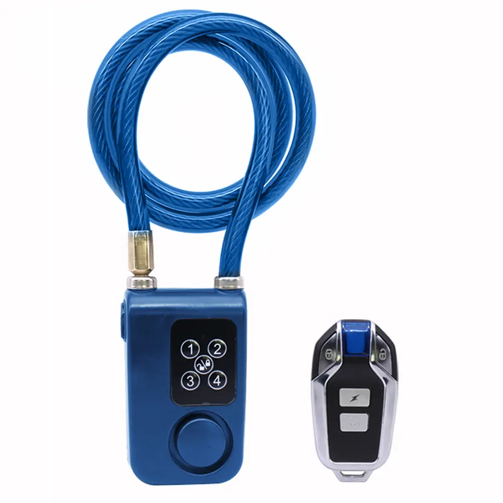 Waterproof Alarm Bicycle Lock 115dB Four-digit Password Combination Outdoor Anti Theft Lock Cycling Accessories