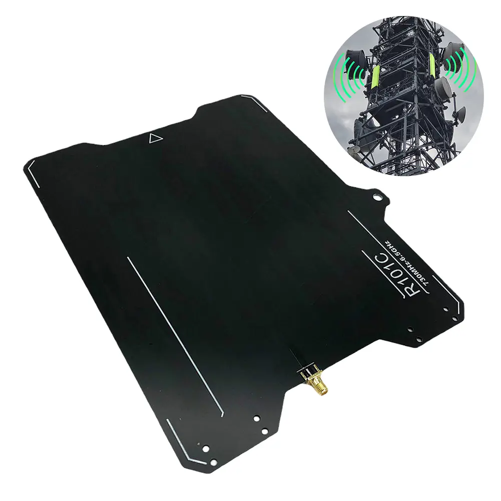 R101C Ads-b UWB Wideband Directional Antenna 730MHz-6.5GHz Broadband Antenna 7dBi 23x22.5cm for Radio Signal Transmit Receive