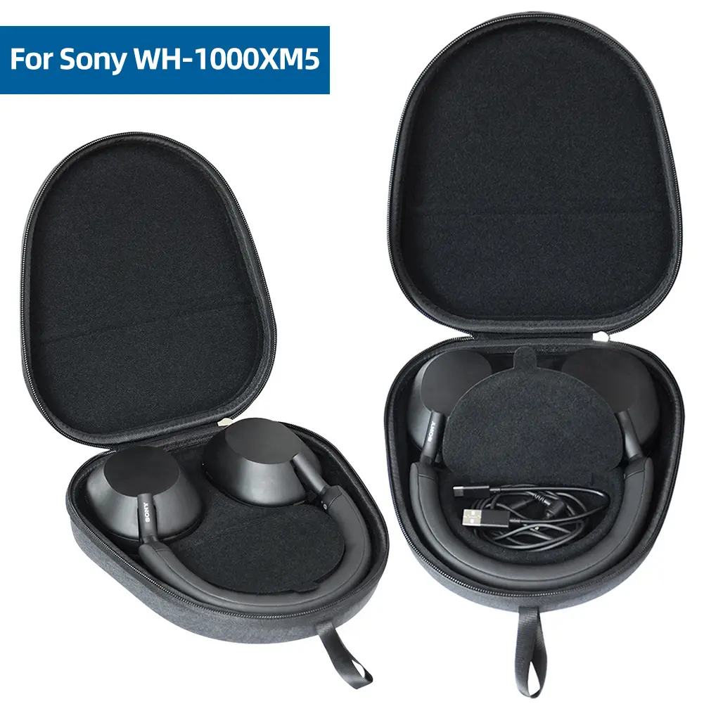Hard Carrying Case Shockproof Portable Storage Box Bag EVA Anti-Scratch Hardshell Case Anti-Drop for Sony WH-1000XM5 Headphone