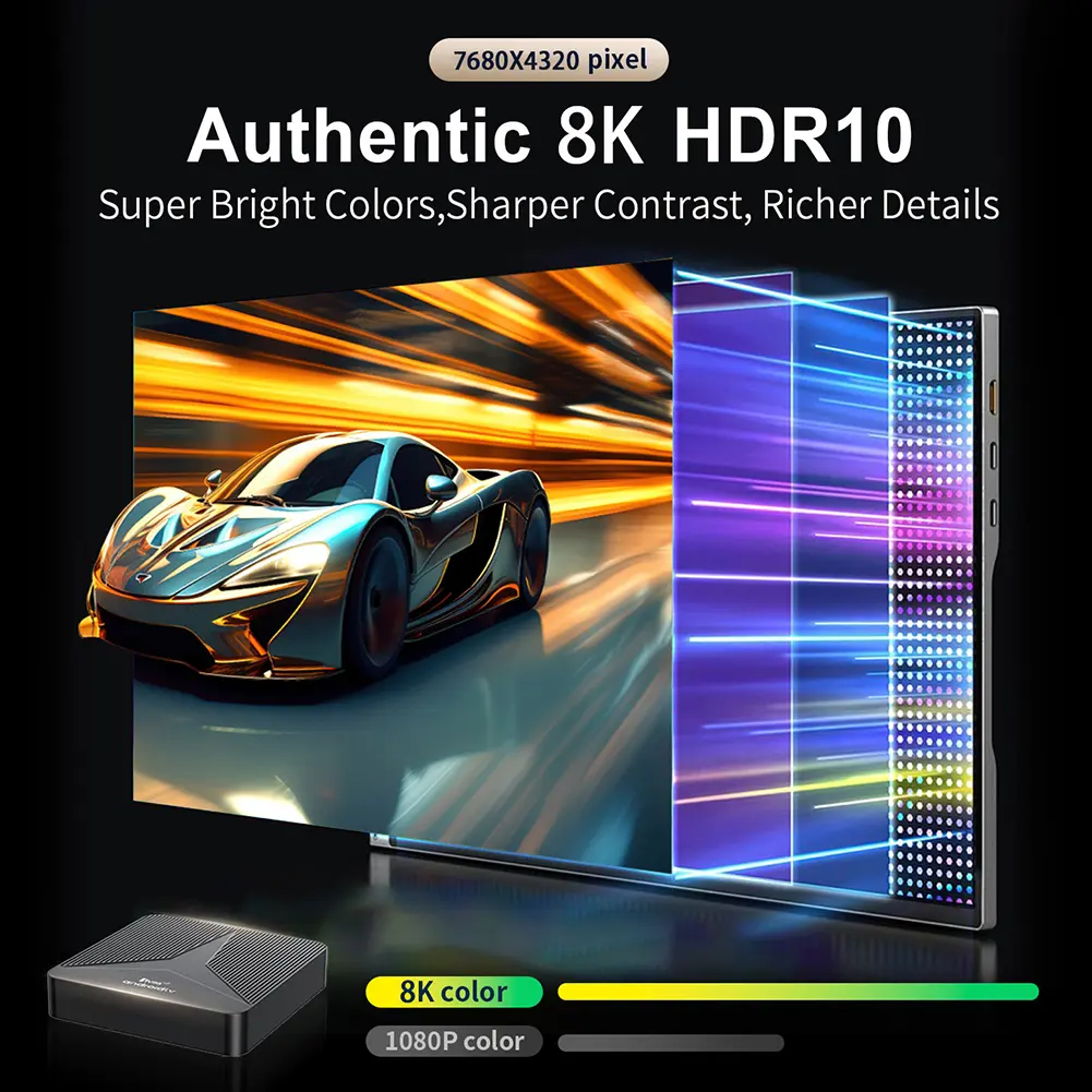 Android 14 TV Box Wifi6 BT5.0 Media Player 4K Android Box with Remote