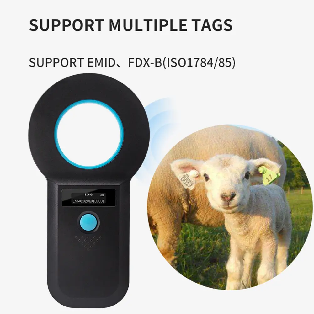 Handheld Animal Pet Microchip Reader Bluetooth-Compatible EMID FDX-B(ISO11784/85) Animal RFID EMID Reader for Cat Dog Pet Animal