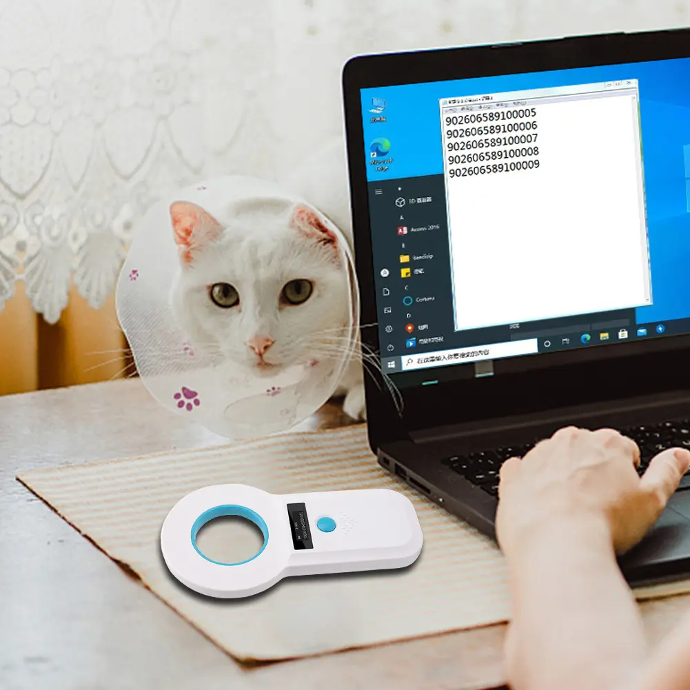 Handheld Animal Pet Microchip Reader Bluetooth-Compatible EMID FDX-B(ISO11784/85) Animal RFID EMID Reader for Cat Dog Pet Animal
