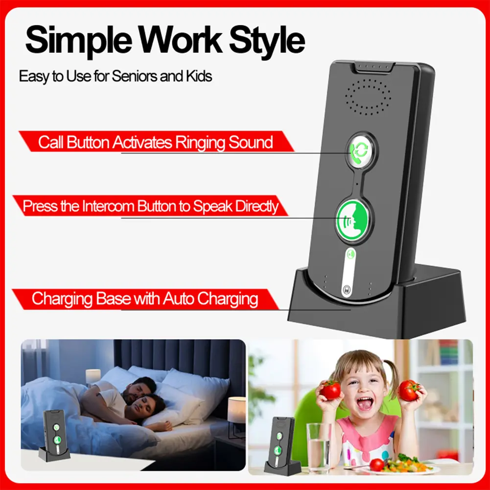 2 Way Voice Intercom Long Range Wireless Intercom System Intercomunicador for Home Hospital Office Elderly Care