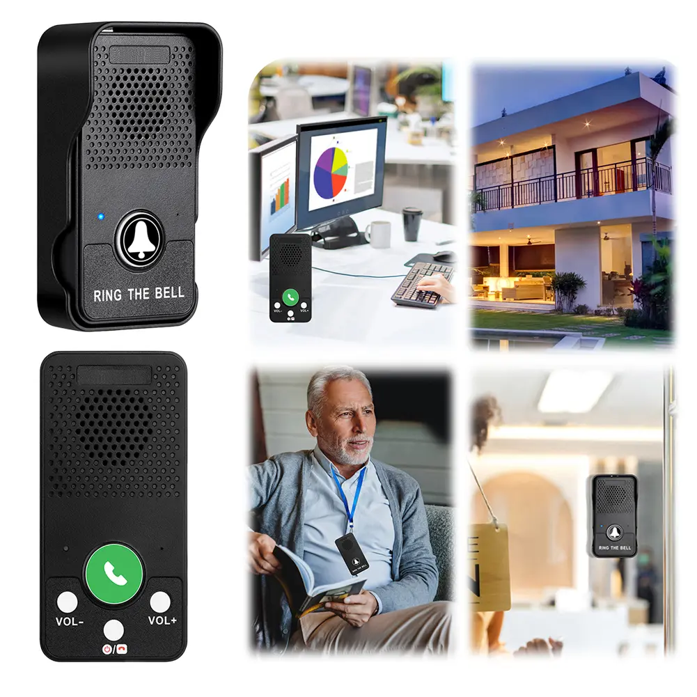 Wireless Doorbell  Rechargeable Battery Hands Free Two Way Full Duplex Intercom Door Bell One Press to Talk Door Chime