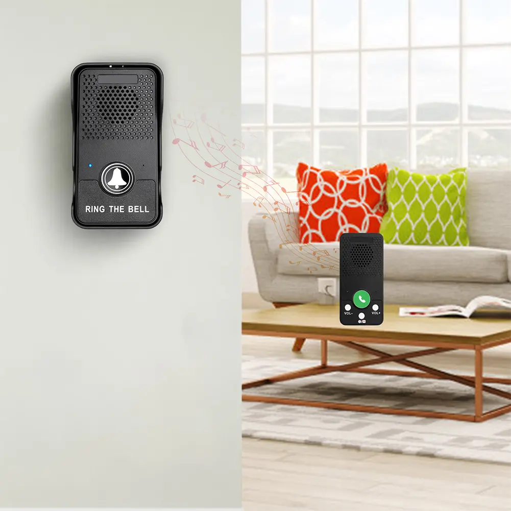 Wireless Doorbell  Rechargeable Battery Hands Free Two Way Full Duplex Intercom Door Bell One Press to Talk Door Chime