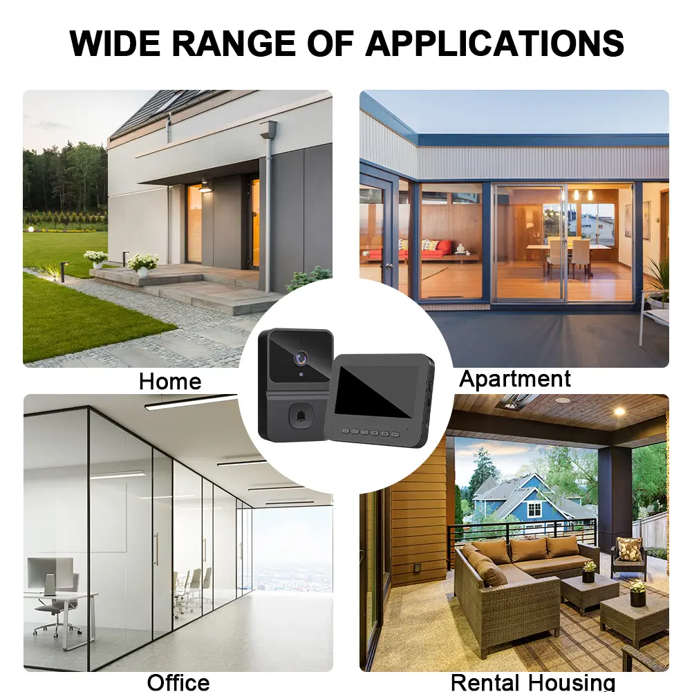 2.4G Wi-Fi Wireless Video Doorbell 2 Way Audio Intelligent Video Intercom Doorbell Infrared Night Vision for Home Surveillance