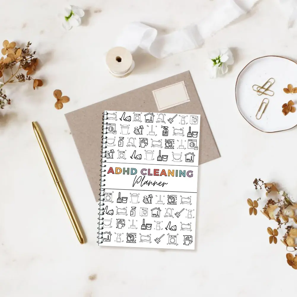 Home Cleaning Schedule Notebook Wear Resist Editable Family Chore Chart Multifunction Yearly Cleaning Planner for Home Office