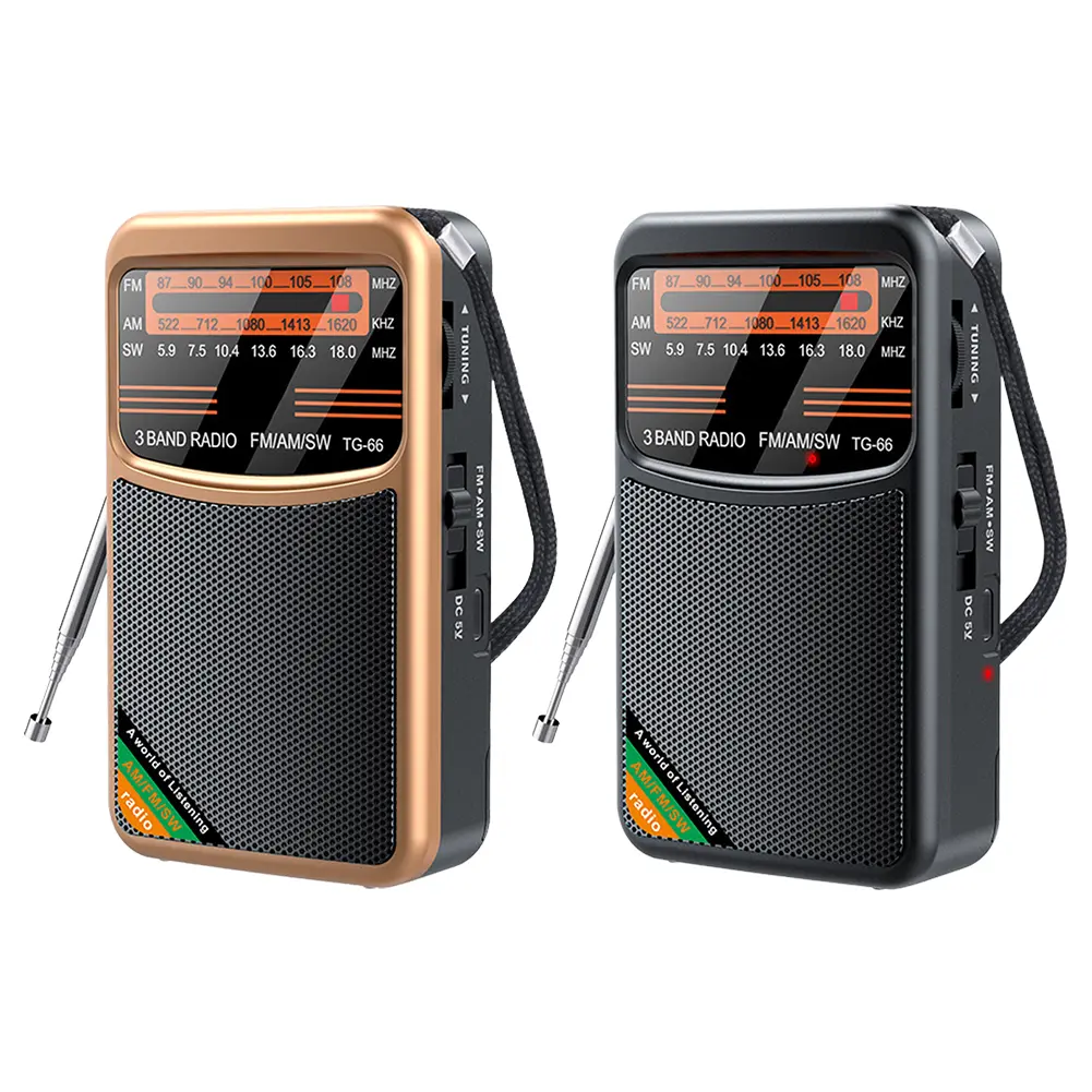 FM AM SW Radio Pocket Radio Rechargeable Radio for Outdoor Camping Seniors Elderly Walking