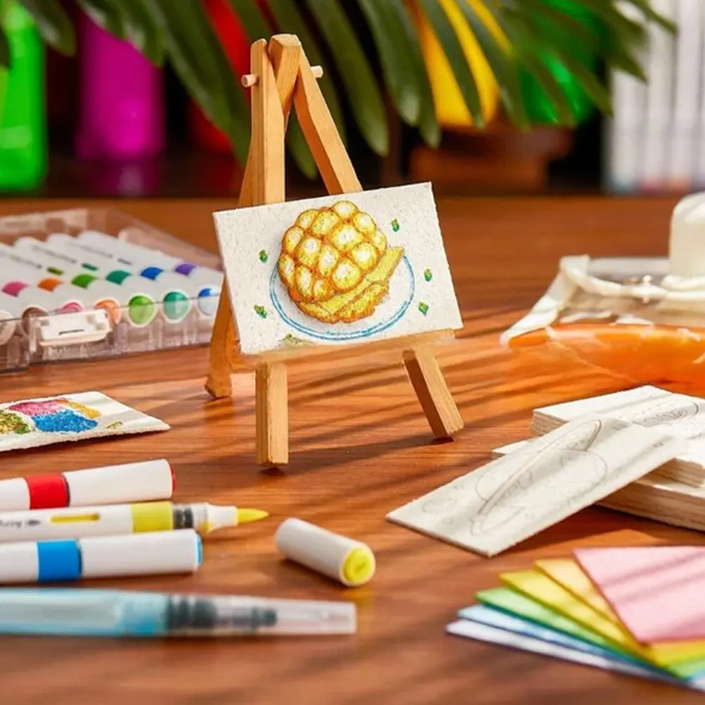 Magic Canvas Sponge DIY Creative Activity Bubble Drawing Pen 12 Colors Bubble Popcorn Drawing Pen Texture Painting Kit