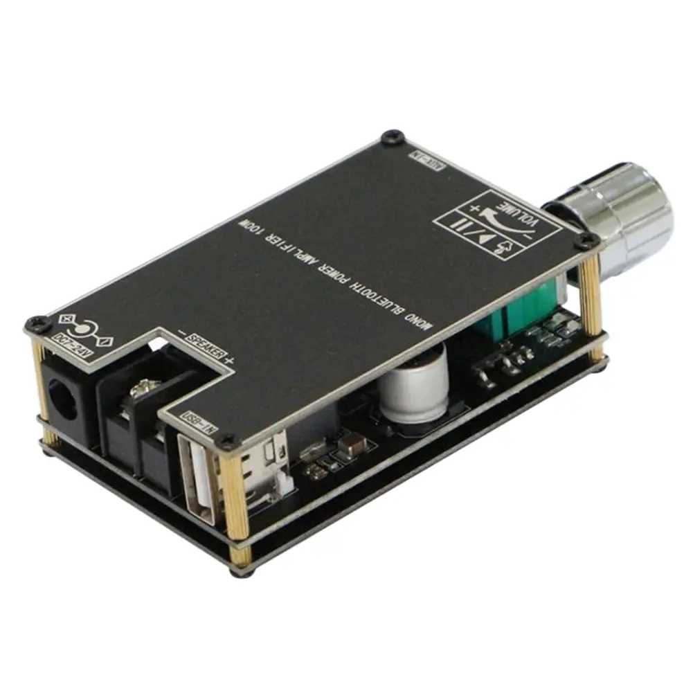 ZK-1001B Mono 100W Audio Power Amplifier Module Bluetooth-Compatible 5.1 AUX TPA3116D2 Amplifier Board DC7V-24V for Home Theater
