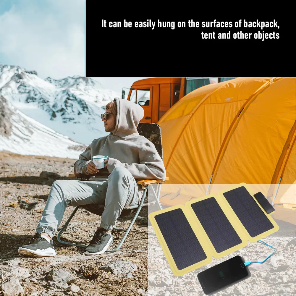 Outdoor Foldable Solar Panel Ultra-Thin Solar Power Charger Lightweight Solar Charging Panel for Camping Hiking Picnic Climbing