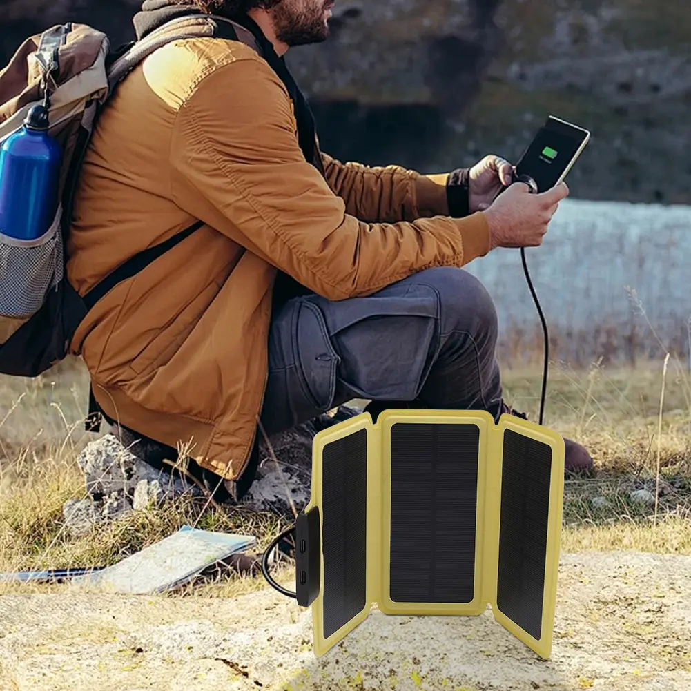 Outdoor Foldable Solar Panel Ultra-Thin Solar Power Charger Lightweight Solar Charging Panel for Camping Hiking Picnic Climbing