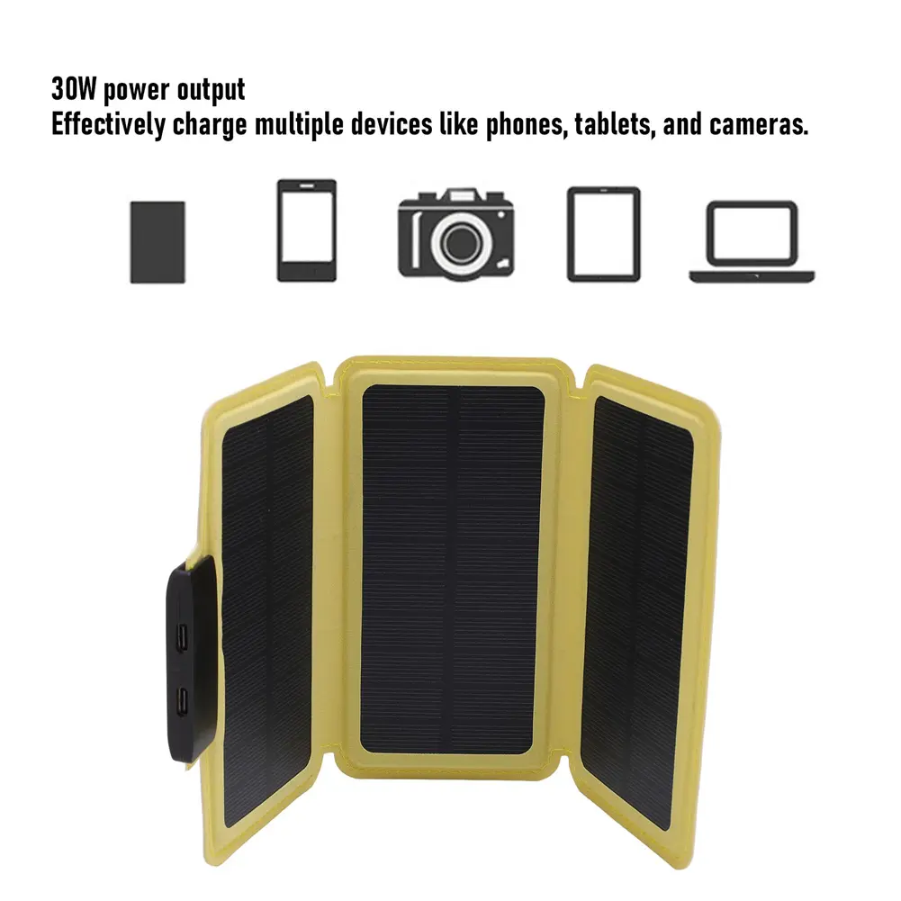 Outdoor Foldable Solar Panel Ultra-Thin Solar Power Charger Lightweight Solar Charging Panel for Camping Hiking Picnic Climbing