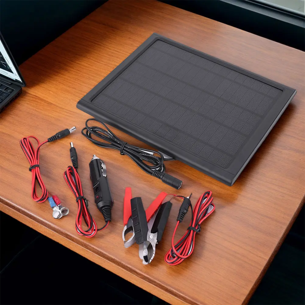 16W 6V Solar Car Battery Charger Maintainer Waterproof Portable Solar Battery Maintainer Solar Charging Panel for Car RV