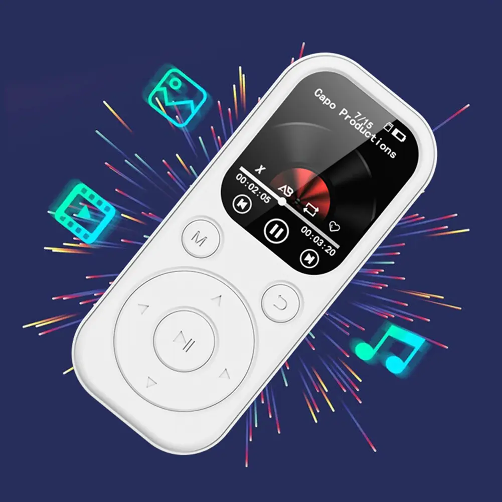 MP3 MP4 Player MP4 Walkman 2.01 Inch IPS Screen Bluetooth-Compatible 5.4 Portable MP3 Player Voice Recorder FM/E-book/Recorder