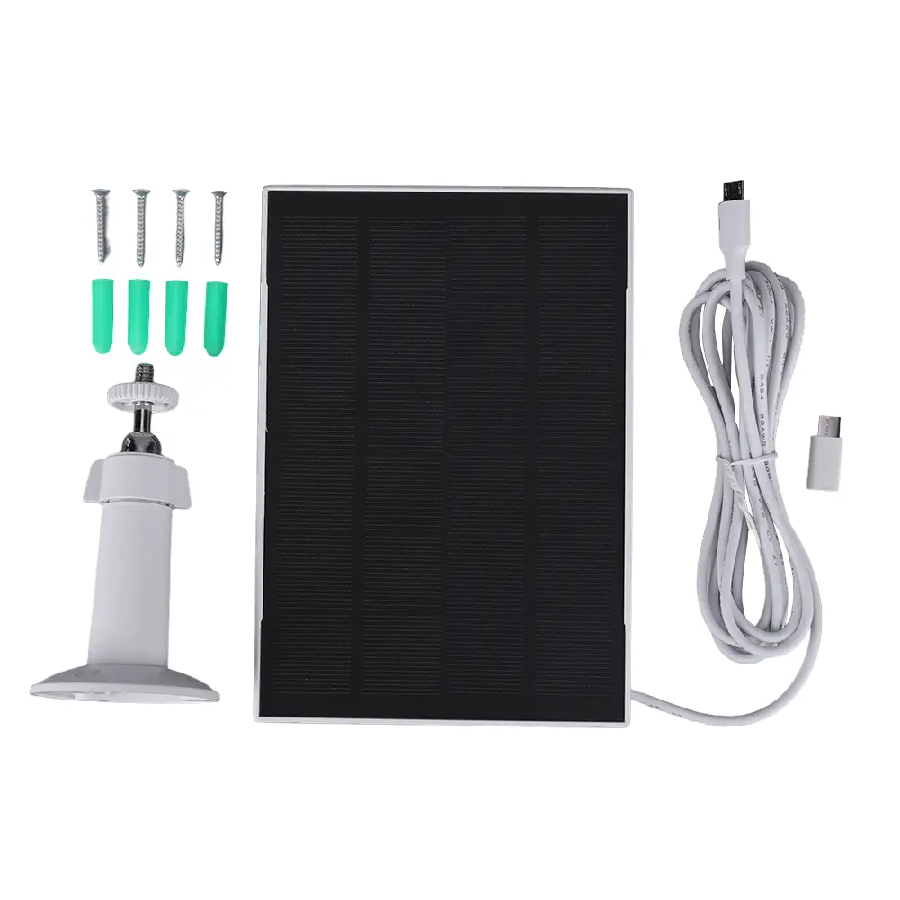 3W 6V Solar Panel Kit 360° Adjustable Wall Mount Solar Charger 9.8Ft Charging Cable Camera Solar Panel for Ring Eufy Blink Arlo