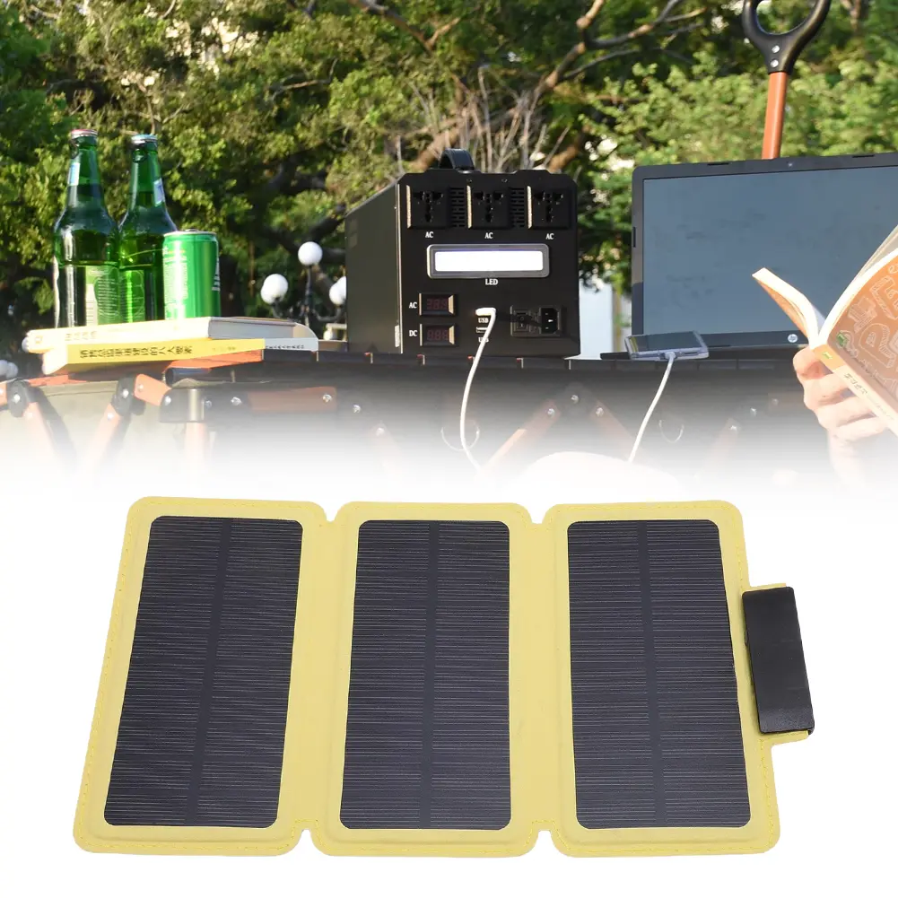 Outdoor Portable Solar Power Bank USB Solar Charging Panel Solar Mobile Power Battery Charger for Camping Hiking Picnic Climbing