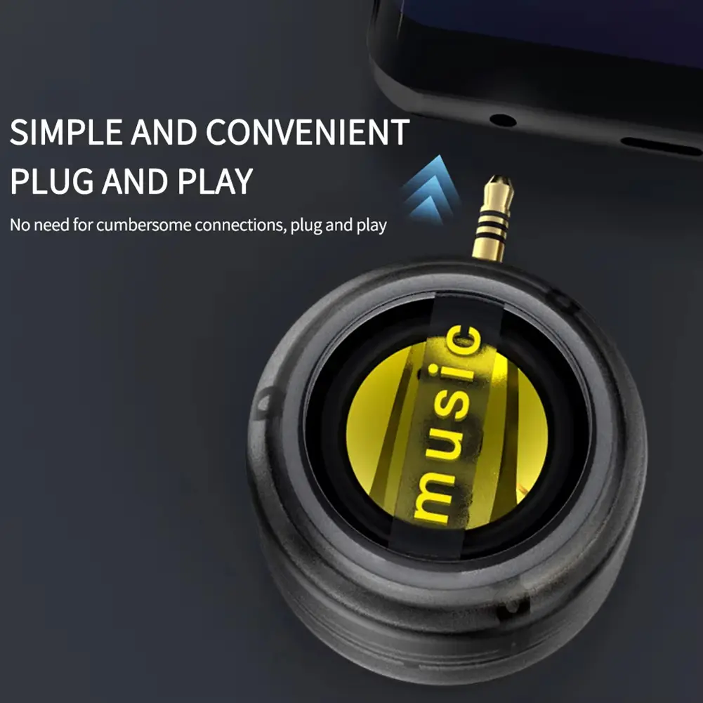 Type-C/3.5mm Aux Input External Speaker Plug in Speaker Line-in Speaker for Smartphone/Tablet/Computer