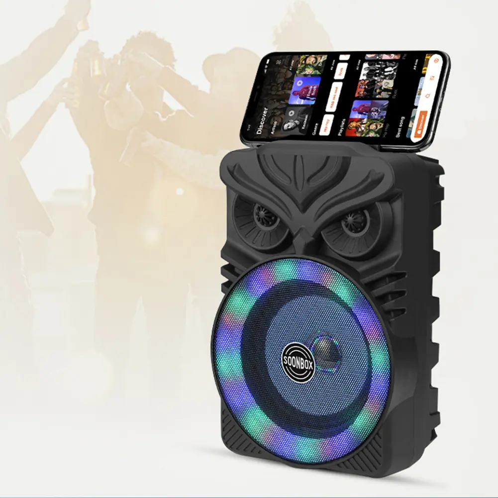HiFi Bluetooth-Compatible Speaker FM Radio Aux Outdoor Portable Music Player RGB Light 1200mAh HIFI Loudspeaker Portable Speaker