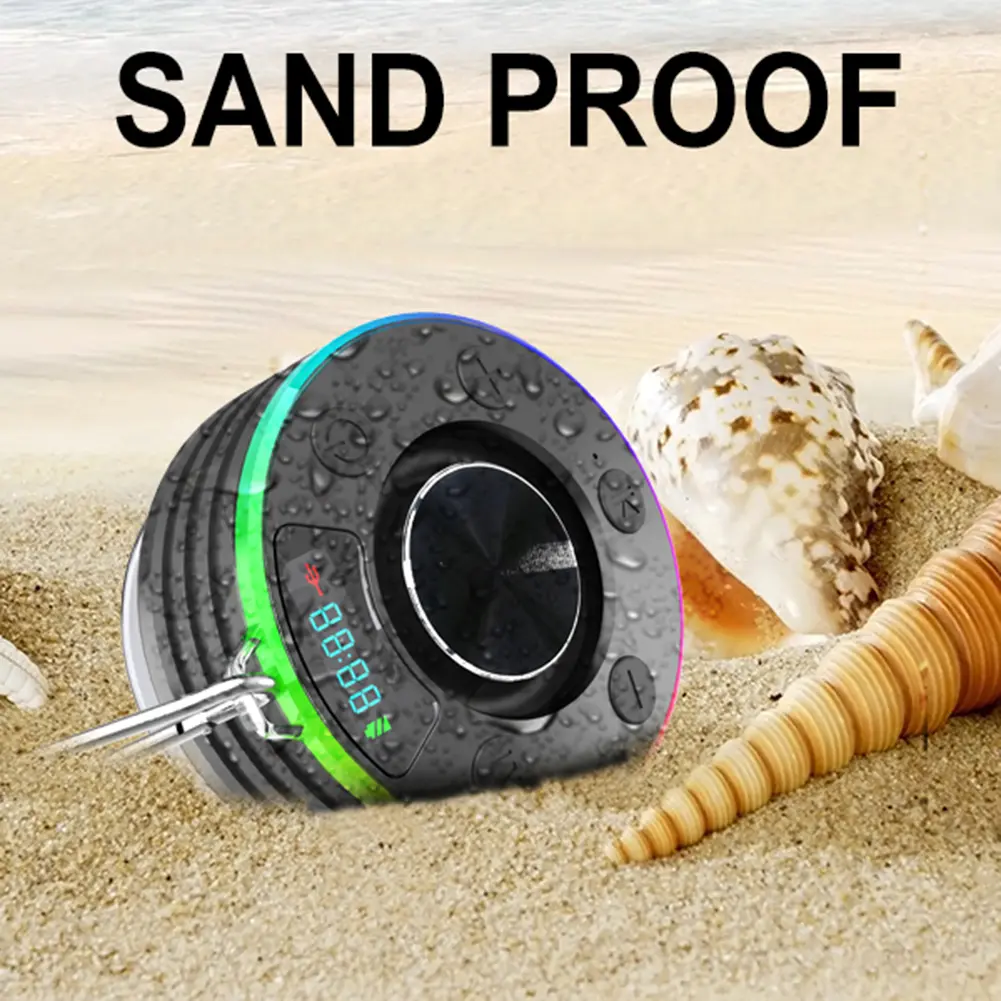 Bluetooth-Compatible 5.3 Shower Speaker FM Radio Mini Speaker with Suction Cup Stereo Subwoofer for Kayak Beach Pool Accessories