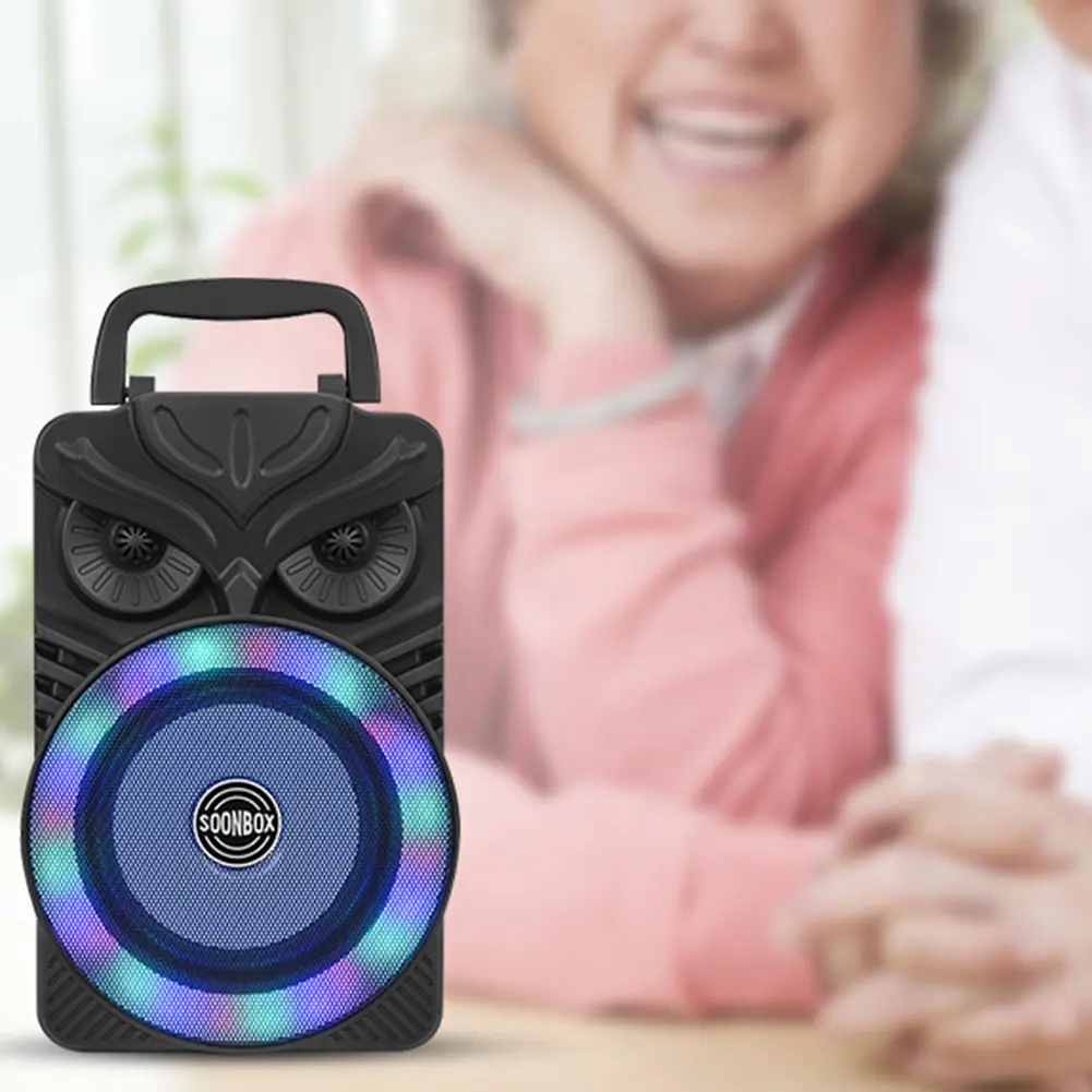 HiFi Bluetooth-Compatible Speaker FM Radio Aux Outdoor Portable Music Player RGB Light 1200mAh HIFI Loudspeaker Portable Speaker