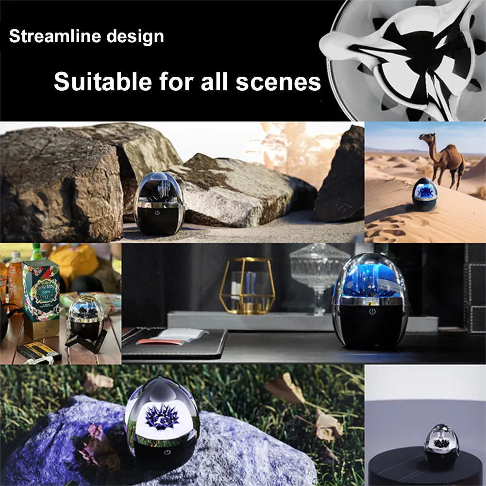 BT 5.0 Wireless Speaker with 4-Color Adjustable Light Dancing Ferrofluid BT Speaker Portable Speaker for Home Office Decor