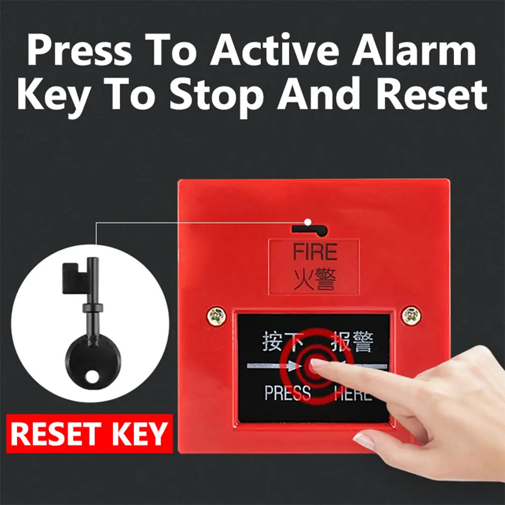 4 Inch Schools Fire Alarm AC 220V Pull Station Metal Fire Control Internal Strike Type Electric Bell Internal Strike Alarm Bell