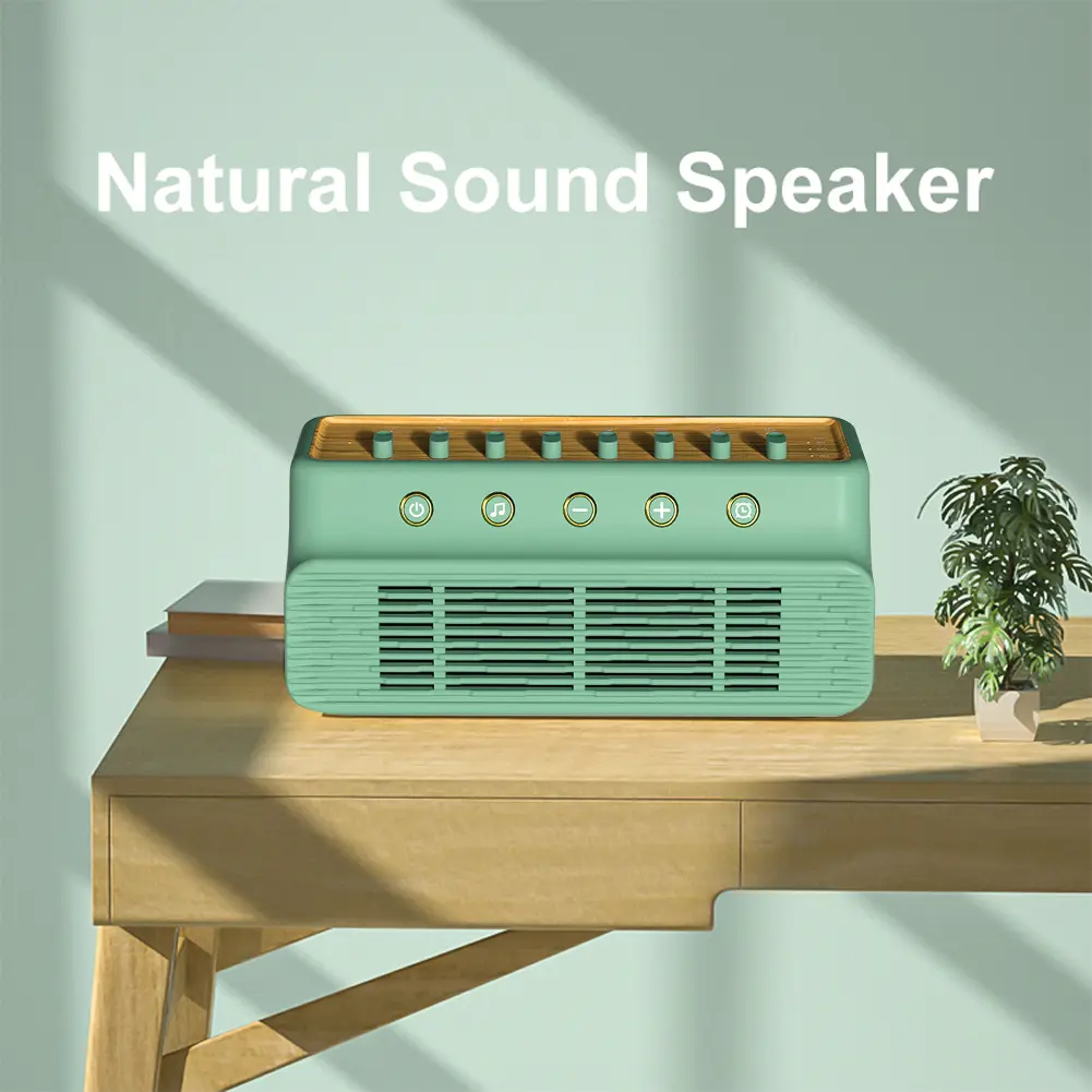 Nature Sound Music Box with 8 Nature Sounds Wireless Stereo Music Player Type-C Rechargeable Sleep Sound Machine for Home Decor