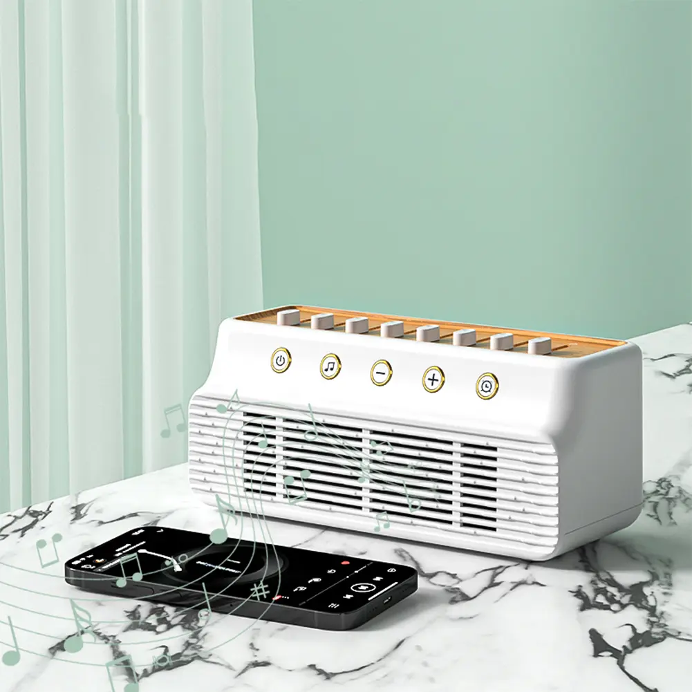 Nature Sound Music Box with 8 Nature Sounds Wireless Stereo Music Player Type-C Rechargeable Sleep Sound Machine for Home Decor