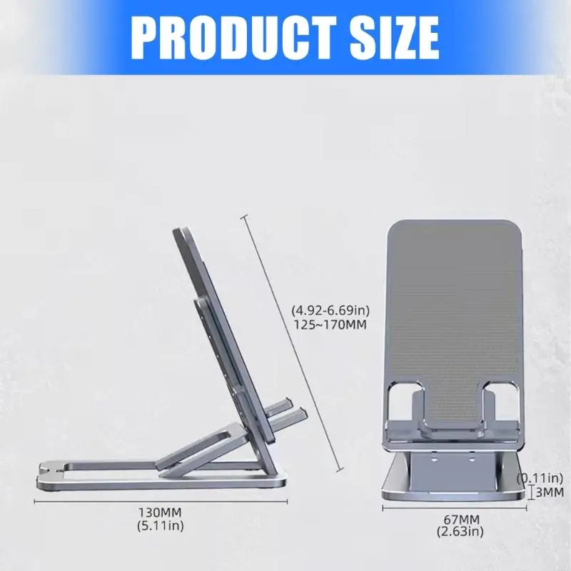 LXAA Foldable Cellphone Holder Universal Aluminum Height Adjustable Tabletop Phone Support Holder