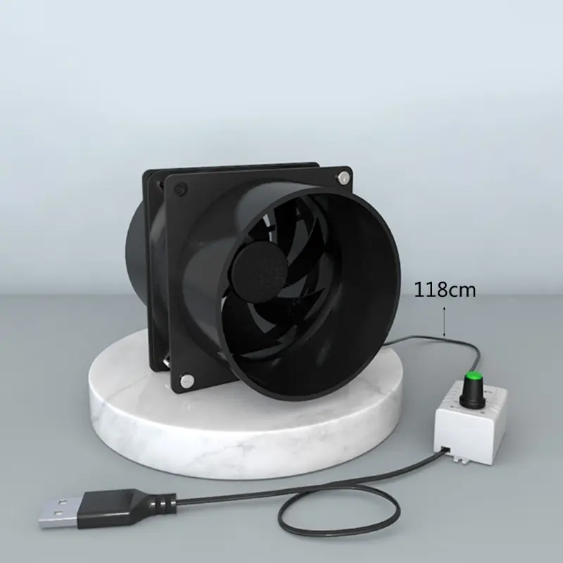 High-Performance Ventilation Fan with Powerful Suction and Plastic Duct Pipe for Effective Smoke and Dust Extraction