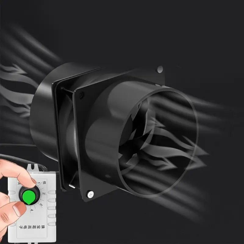 High-Performance Ventilation Fan with Powerful Suction and Plastic Duct Pipe for Effective Smoke and Dust Extraction
