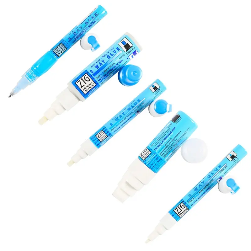 2 Way Glue Squeeze Roll Pen Permanent Temporary Adhesive Stick Pen for Scrapbook