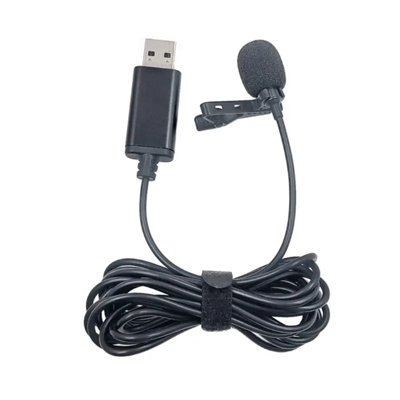 USB Lavalier Lapel Microphone for Car  Units PCs Smartphones External Microphone Kit for Car DVD Player