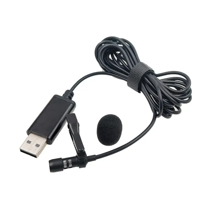 USB Lavalier Lapel Microphone for Car  Units PCs Smartphones External Microphone Kit for Car DVD Player