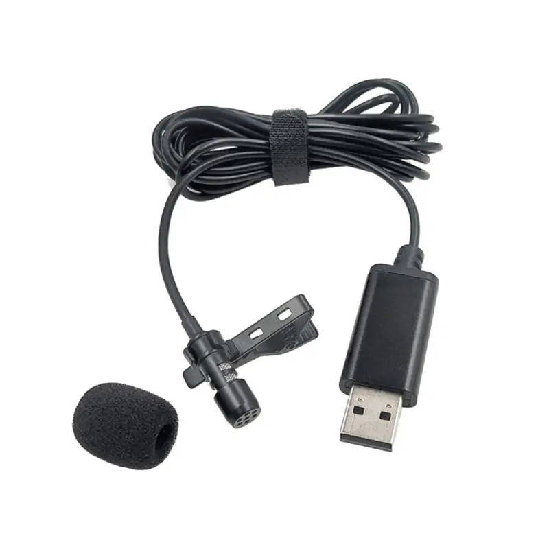 USB Lavalier Lapel Microphone for Car  Units PCs Smartphones External Microphone Kit for Car DVD Player