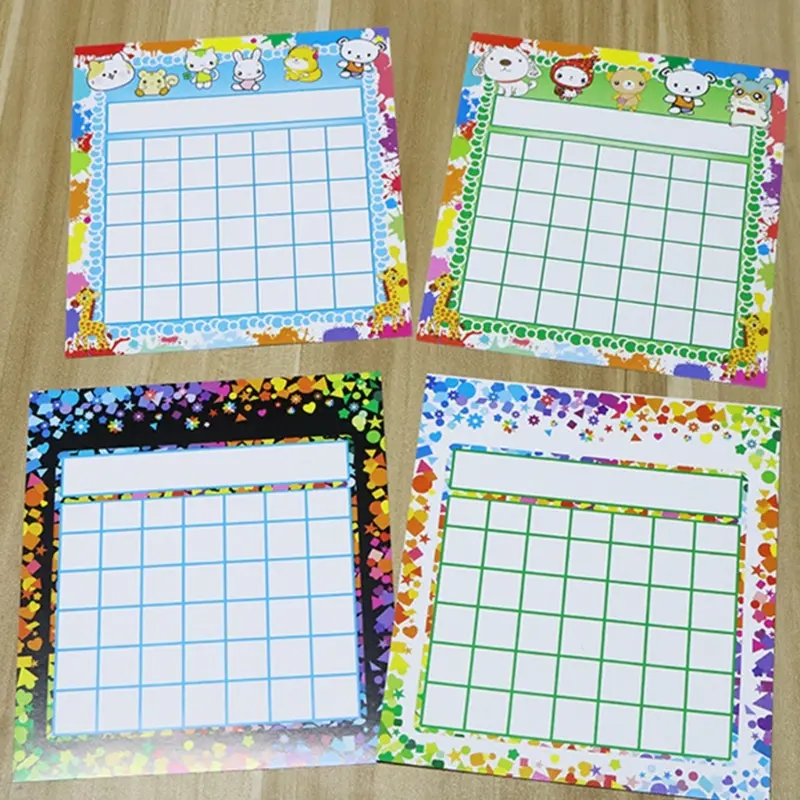 50 Pieces Cartoon Reward Boards Student Clasroom Incentive Chart for Teacher
