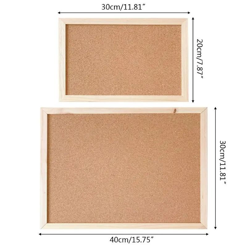 Cork Wood Wall Hanging Message Bulletin Board Frame Notice Note Memo Board for Home Office Shop School