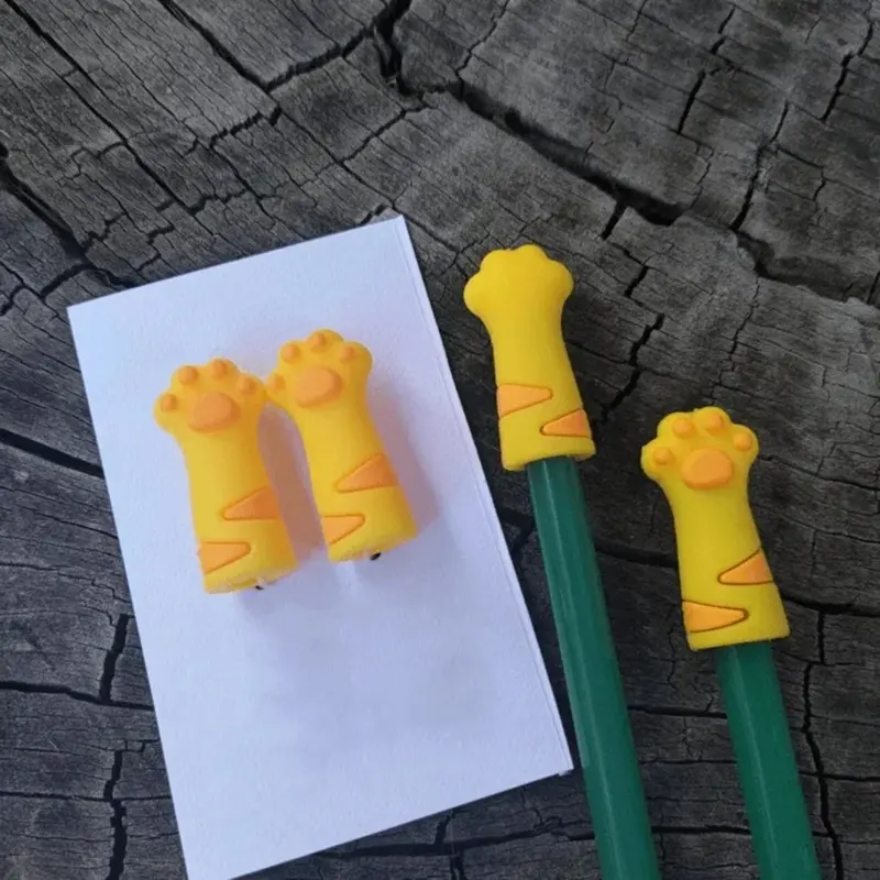 3Pcs Silicone Pencil  Animal Pencil  Cat Paw Pencil  Clip on Pencil for Kid Student Game Reward