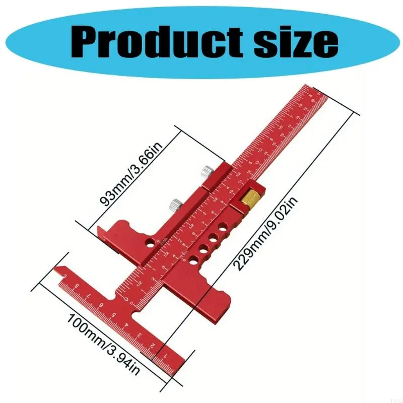 LXAA Woodworking Marking Ruler T-shaped Ruler Measuring Ruler Woodworking Marking Device Depth Gauge Marking Device